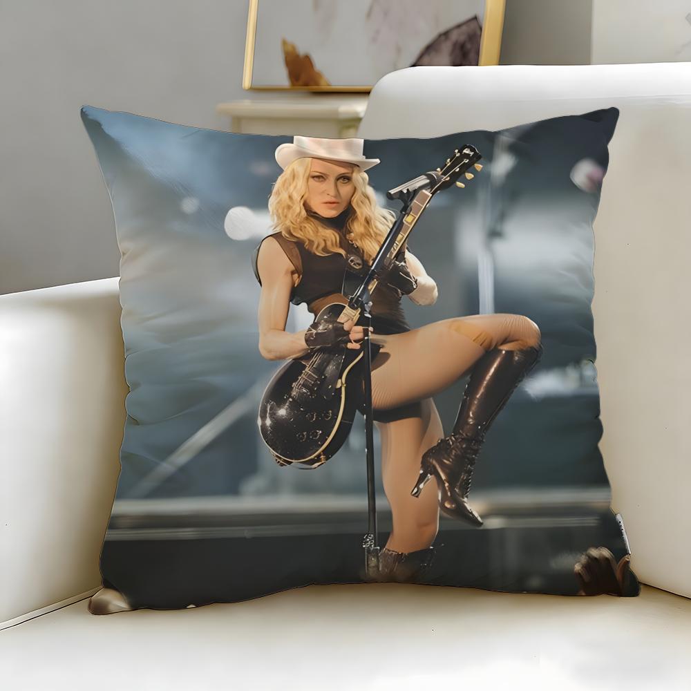 classic singer Madonna Cushion Cover Soft EasyWash Pillow Case Versatile for Couch Bed Travel and Office