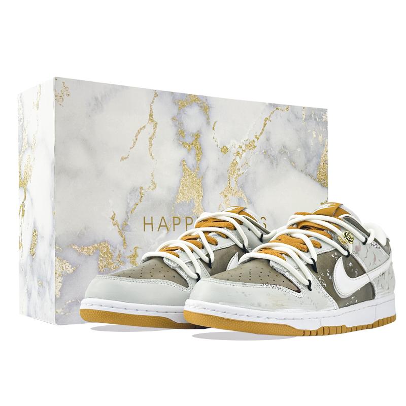 Nike Dunk Gilded Tundra Cushioning Abrasion Resistant Cushioning, Wear Resistant Low top Skateboard Shoes Unisex FQ6965-700(Team877- )