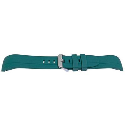 Watch Strap - MY-MONTRE - 22mm (20mm) - Green - High-quality Silicone - Silver Metal Buckle