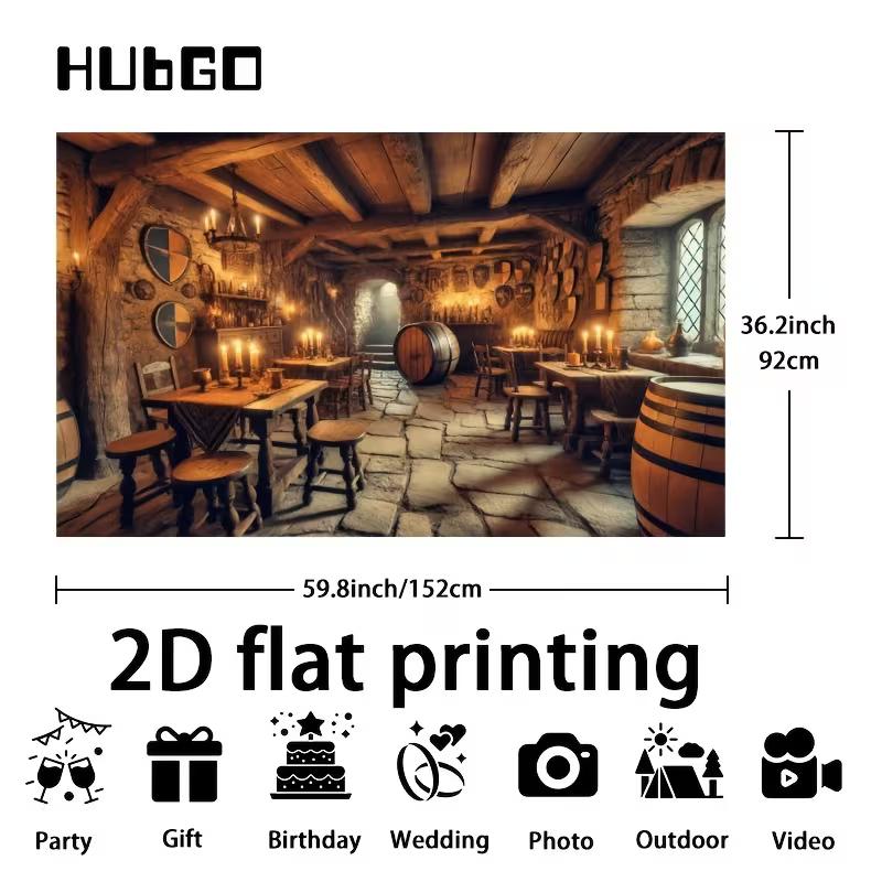 2D Mittelalterliche Fantasy Tavernen Kulisse - LARP Cosplay Fotokabinen Hintergrund