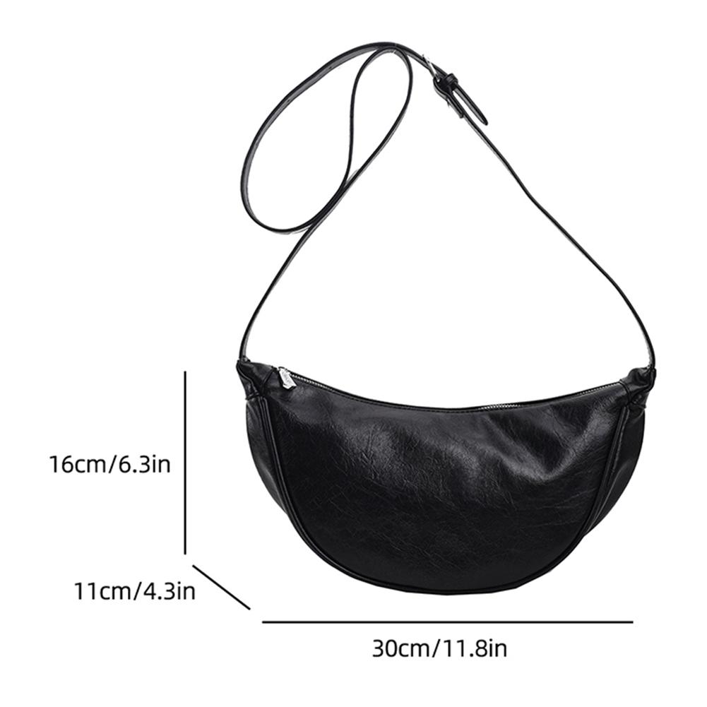 

Жіноча невелика сумка через плече Шкіряна сумка з напівмісяцем із ПУ Шикарна сумка на плече для пельменів Універсальна сумка-портфель Сумка для бродяг Щоденна сумка для побачень чорний