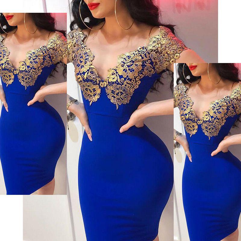 Stunning Women Off Shoulder Deep V-neck Bodycon Backless Mini Dress For Events