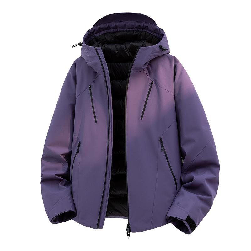 Men's Windproof Waterproof Down Jacket: Teen Casual Hooded Solid Color Outerwear for Autumn and Winter