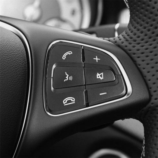 1 Set Matte Black Car Front Steering Wheel Switch Sticker For Benz GLC 15 17 18