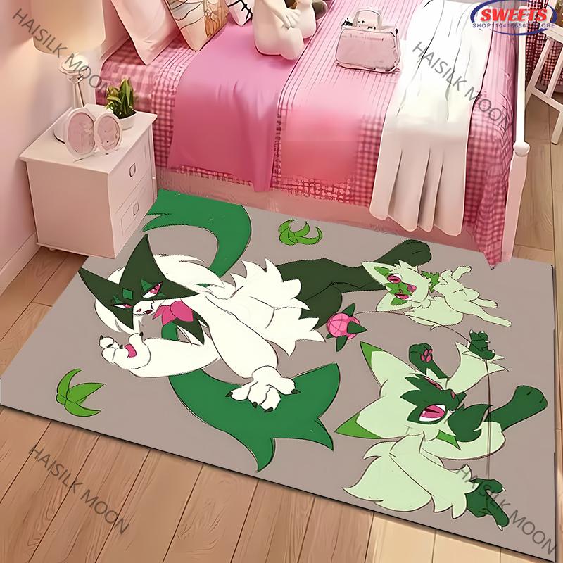 1PC Japanese Anime Theme Carpet Pokemon Meowscarada Print Rug Living Rooms Bedroom Entrance Door Decor Mats, Next Day Shipping