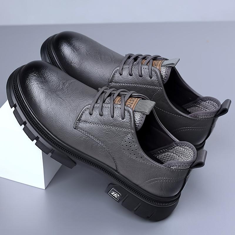 2025 Soft Sole Soft Surface Men's Spring Explosion Casual Leather Shoes Low Top Martin Shoes Big Head Tooling Versatile Tide