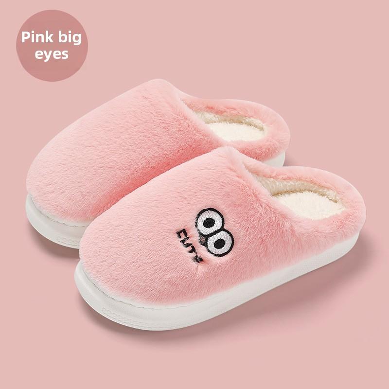 Home Furry Slippers for Women In Winter Cartoon Cute Fur Slippers for Men In Winter Home Furry Warm Cotton Slippers for Men