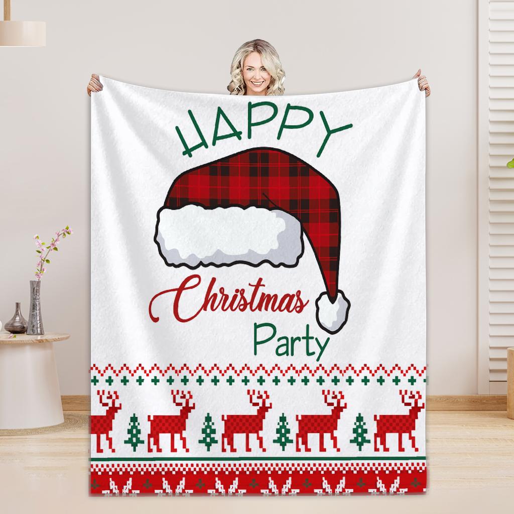 Christmas Flannel Blanket 3D Printed Blanket For Home Camping Nap Leisure Blankets Gifts For Girls Birthday Christmas Party