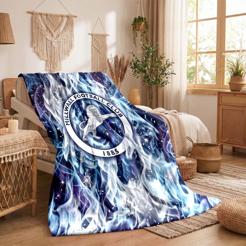Millwall Football Print Flannel Blanket Soft Warm Sofa Bed Throw Blanket For Home Office Bedroom