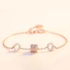 S925 Sterling Silver Small Waist Bracelet for Women In Korean Version, Simple and Classic Jewelry Plated with 18k Rose Gold Bracelet
