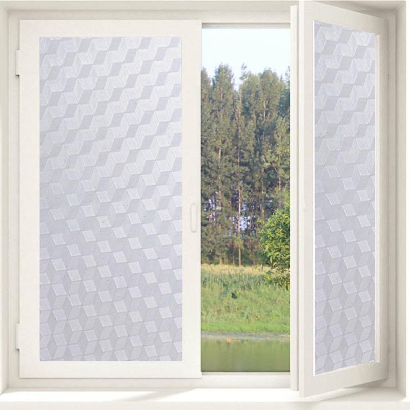 Bamboo Leaf Frosted Glass Window Sticker - Transparent, Waterproof, Self-Adhesive Film for Bathroom, Office, and Balcony