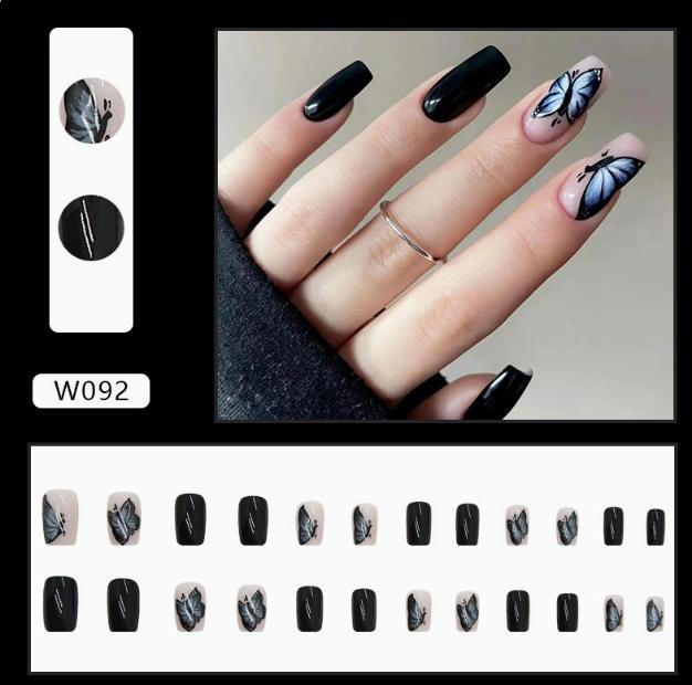 

Загадочные черные бабочки - Наклейки на ногти - Готовый продукт One Size