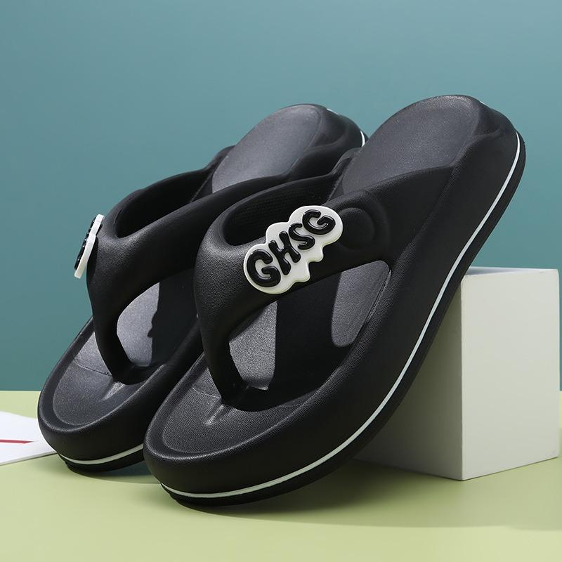 

New women s non-slip flip-flops women s casual non-slip seaside vacation beach bath cool slippers for 39-40 чёрный