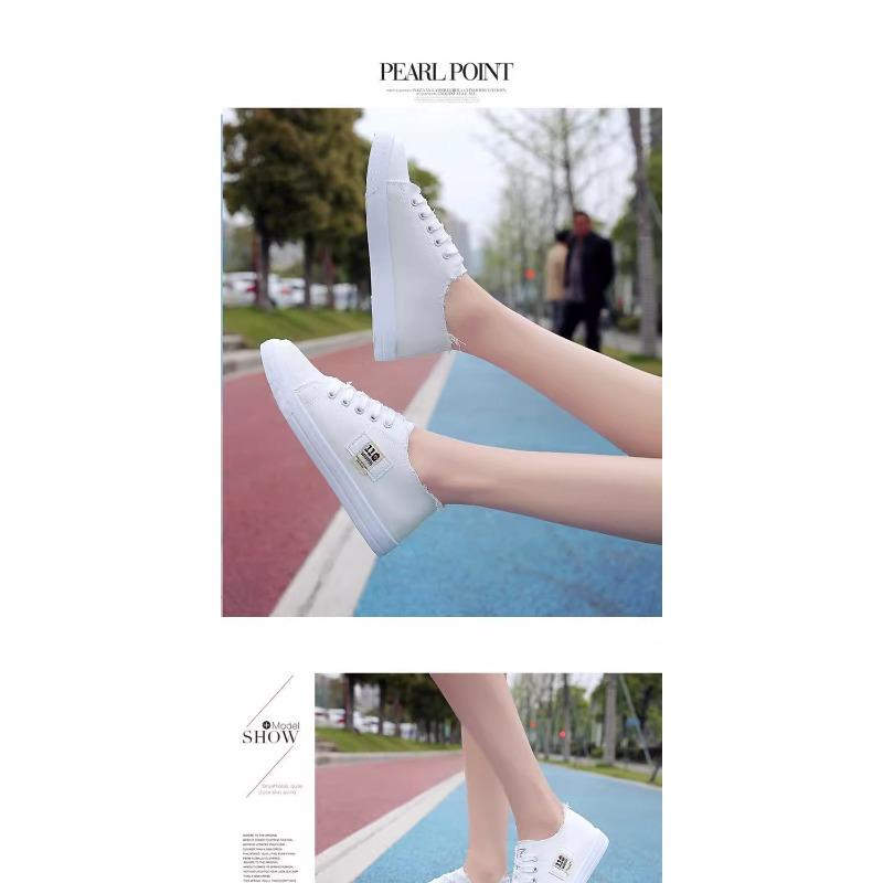 Canvas Shoes, Women's Thick Soled Shoes, Korean Version, Summer Thin, Versatile Single Shoes, Women's Student Board Shoes