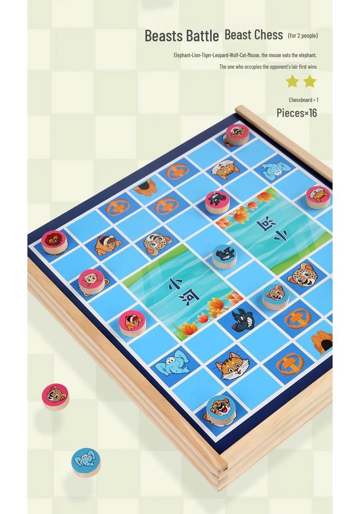 Multifunctional Chessboard Set: Flying Chess, Five-in-a-Row, Checkers, Children's Chinese Chess – Educational Toy for Primary Students