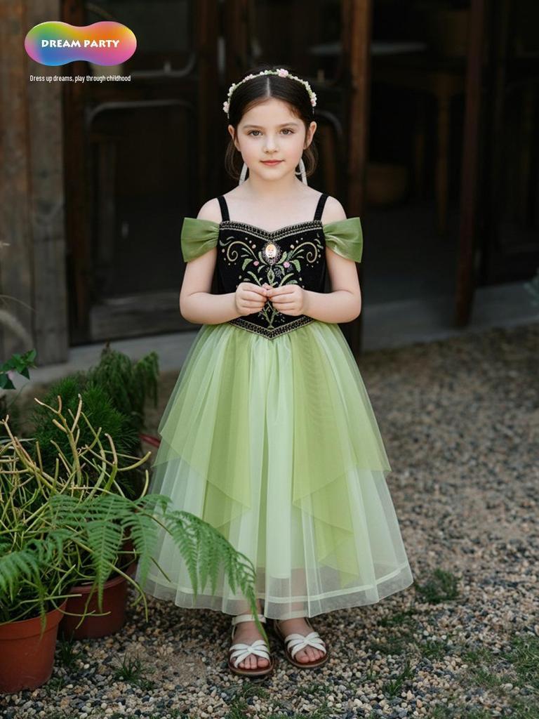 Baby Anna Princess Dress - Short Sleeve Summer 2026 Edition, Super Beautiful Girls' Clothing