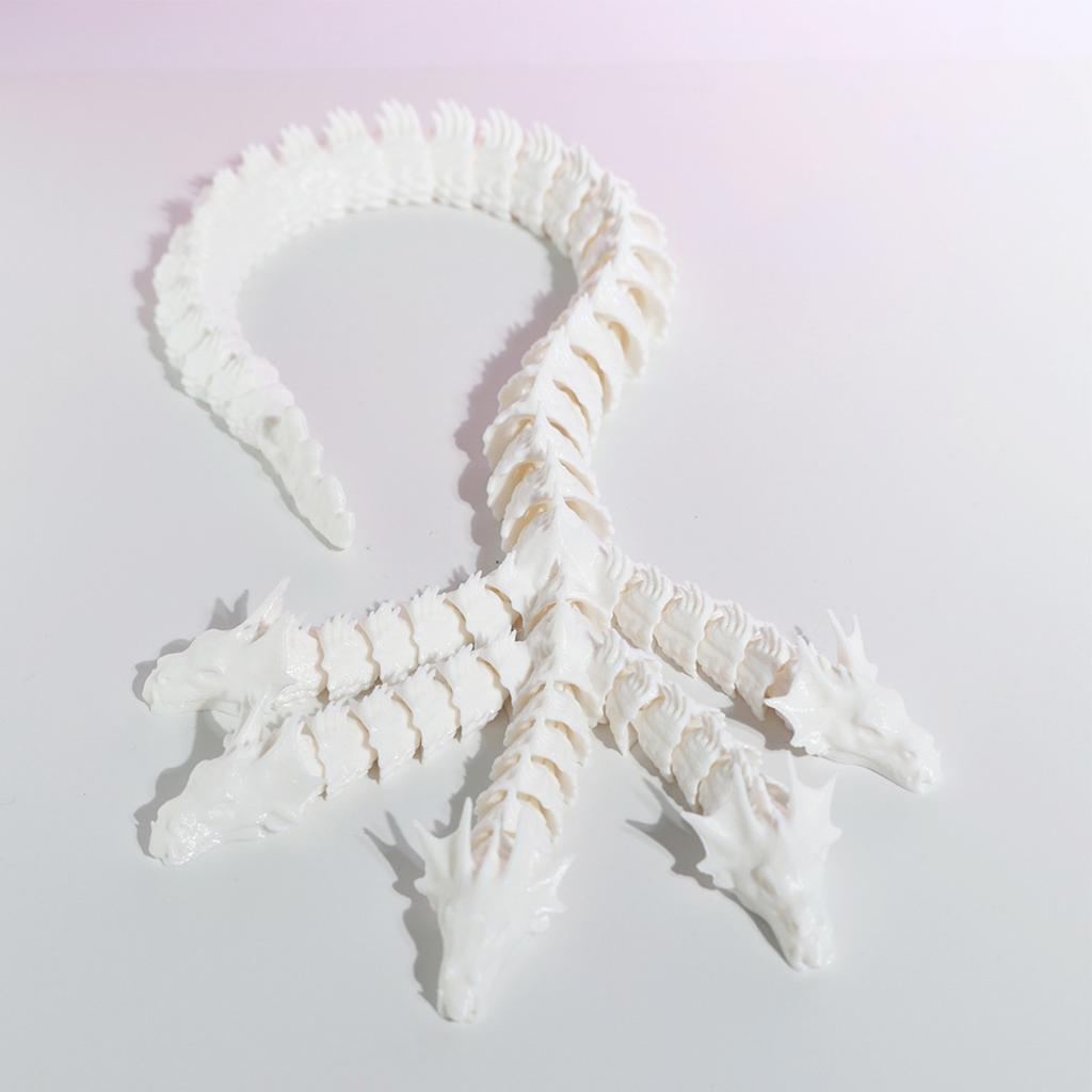3D Printed Five-Headed Snake Dragon Ornament - Integrated Joint Movable Decoration For Home And Office
