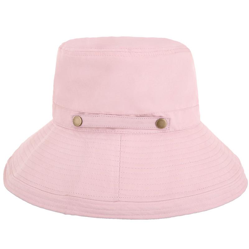 Bucket Hat Women's Summer Pure Cotton Breathable Sweat-absorbing Foldable Large Edge Sun Hat Easy To Carry
