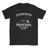 Ich stehe mit Minnesota Ice Out Unisex T-Shirt Humor T-Shirts Kurzarm Rundhalsausschnitt T-Shirt Baumwolle XL XL Kleidung