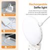 Selfie Light, Clip on Light [Rechargeable], 360°+90° Adjustable 12 Level Brightness Fashionable Portable Phone Selfie Light for Phone, Laptop,