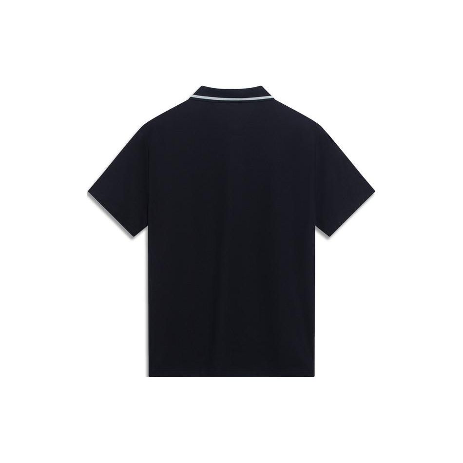 Li Ning Wade Series Minimalist Casual Sports Polo Shirt Men Tops Black APLU257-1