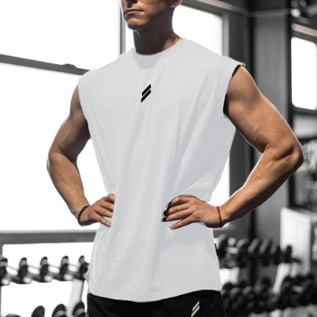 Men Stretch Cotton Vest Fitness Sports Casual Sleeveless Shirt