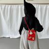 Delicate cartoon hand-woven contrasting color children's parent-child mobile phone bag new mini foreign style women's shoulder messenger bag