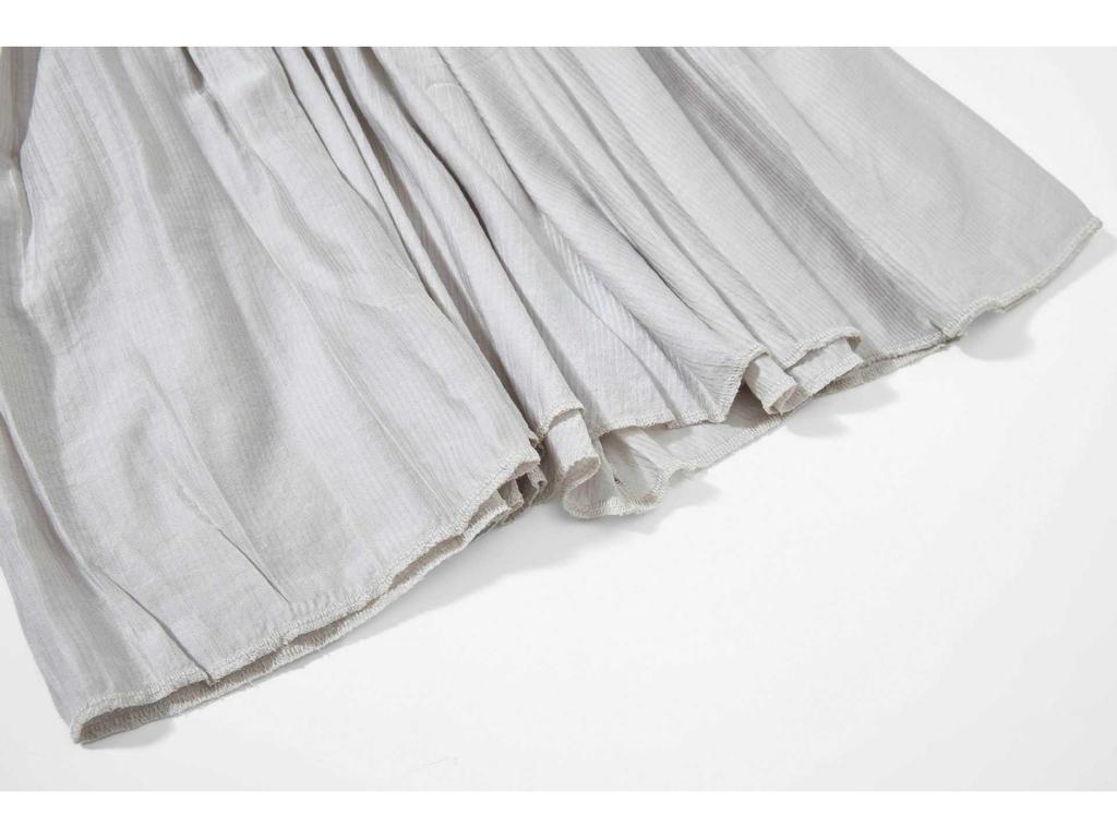 Japanese Niche Double-Layered Ribbed Waist Gray Ballet-Style Fluffy Skirt for Women