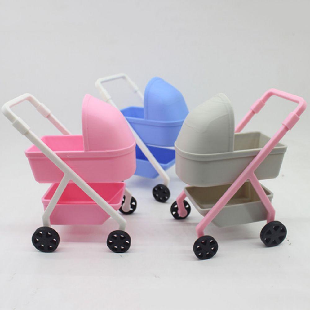 Bedroom Miniature Baby Stroller 1:12 Simulation Baby Bassinet Cart  Kids Toy