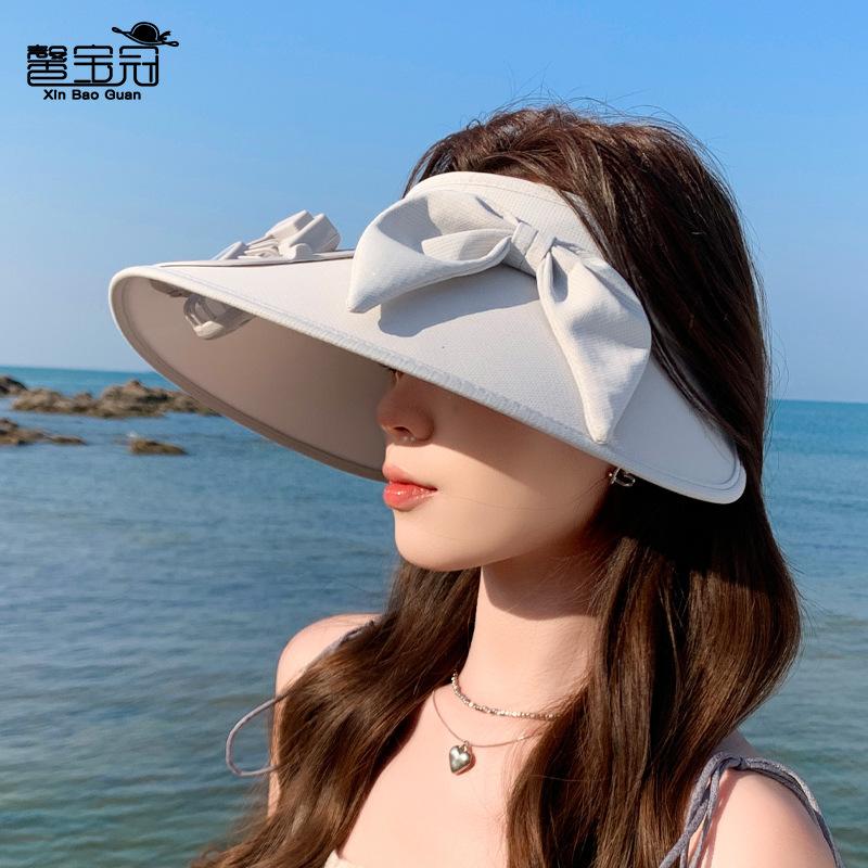 Summer Eaves with Fan Hat Women's Outdoor Travel Sunshade Empty Top Hat Fashionable Versatile Sunscreen Sun Hat