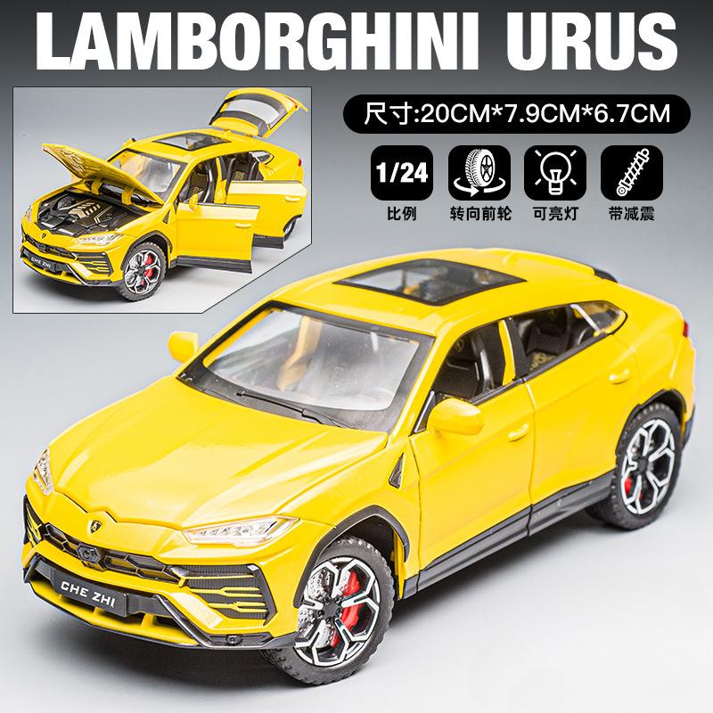 

1:24 Lamborghini URUS Bison SUV Alloy Sports Car Model Diecasts Metal Off-road Vehicles Car Model Sound and Light Kids Toys Gift