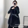 Autumn and winter new warm casual fur vest women's medium and long imitation fox hair splicing vest