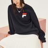 FILA Tokyo Studio Logo Print Fleece Pullover Sweatshirt Unisex sweatshirt Black T11U146202FBK