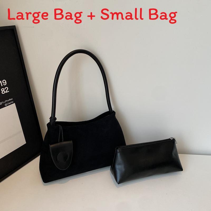 Retro Suede Underarm Bag For Women Pu Material Crossbody Purse Daily Use