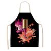 Fashion Makeup Apron  Lipstick Nail Polish Print, Kitchen Cooking Bib, Multiple Sizes Available