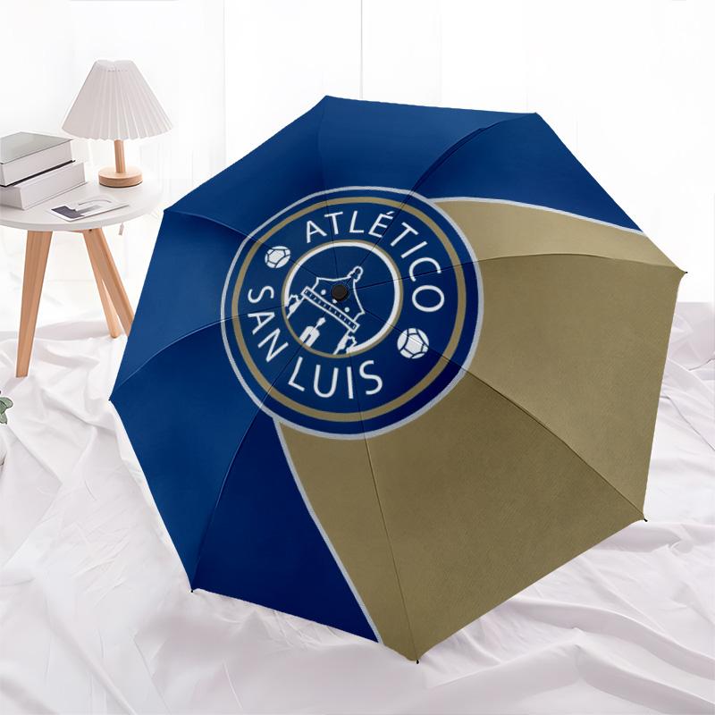 Atlético San Luis  pattern, automatic folding umbrella, portable and foldable design, 8 ribs, a Christmas or birthday gift.
