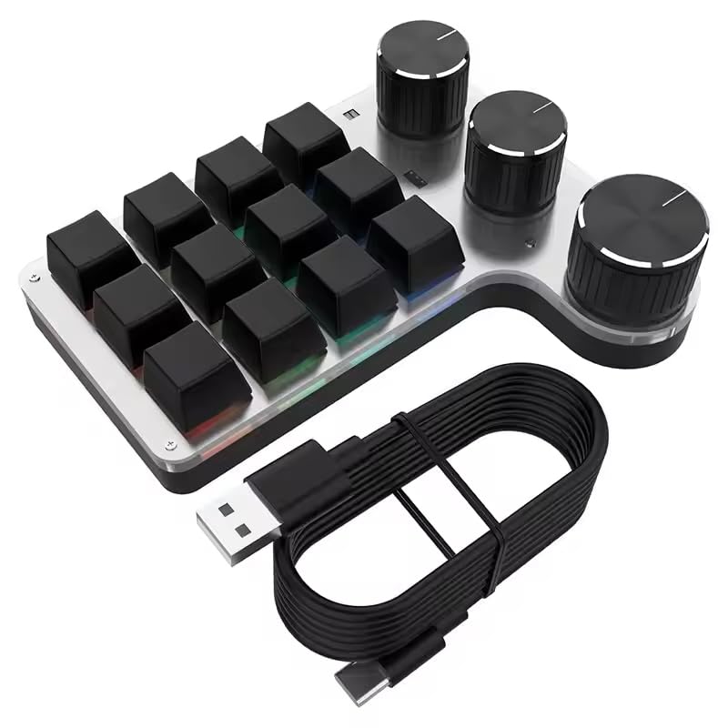

zmart BT Programmable Macro Custom Keyboard with 3 RGB 12 Copy Mechanical Macro Custom Keyboard with Programmable RGB Media Japanese Instruction