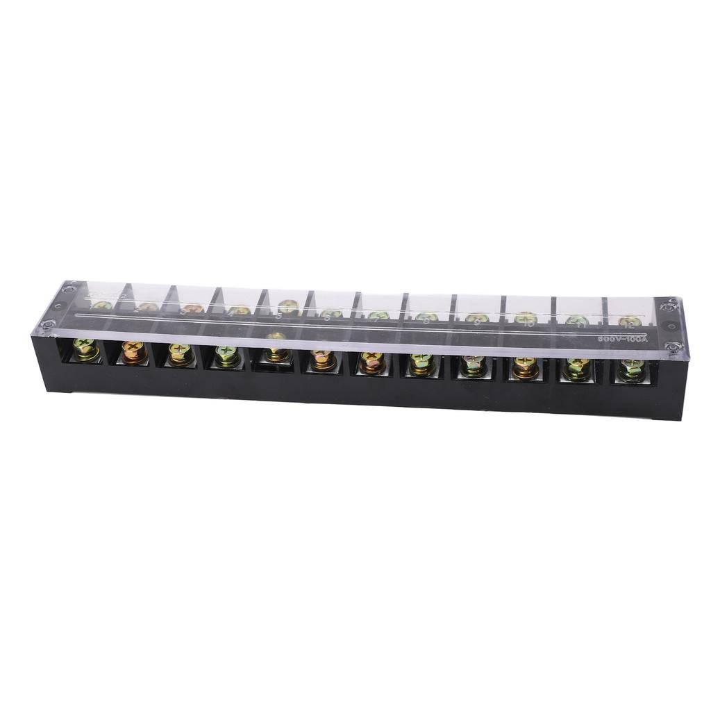 100A Terminal Strip Dual Row Large Current Wire Barrier Block Terminal Strip with Transparent Cover