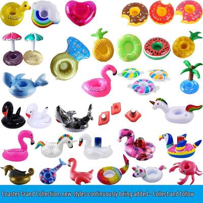 Disponible: Portavasos Inflables - Flamenco, Rosquilla, Limón, Sandía, Piña, Cangrejo y Corazón.