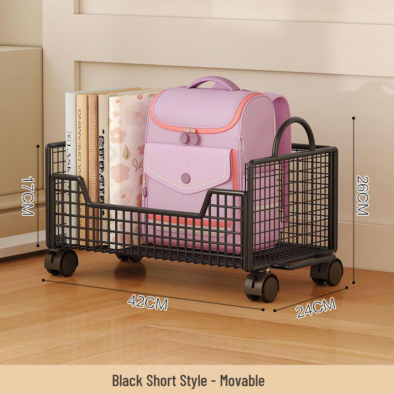 Mobile Under-Desk Bookshelf with Wheels for Students