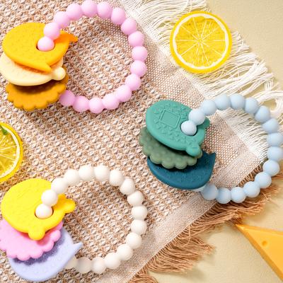 Color Kids Silikon Beißring Babyspielzeug Cartoon Tier Kauspielzeug Kleinkinder Beißring Spielzeug BPA-frei Armband Babyzubehör