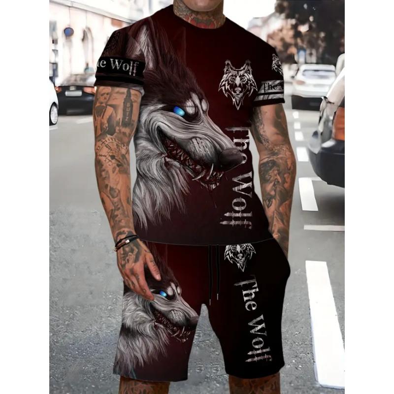 New Lion King Pattern Men's T-shirt Collection 3D Printed Summer Animal Clothing Short Sleeves And Shorts 2 Casual Fashion Piece