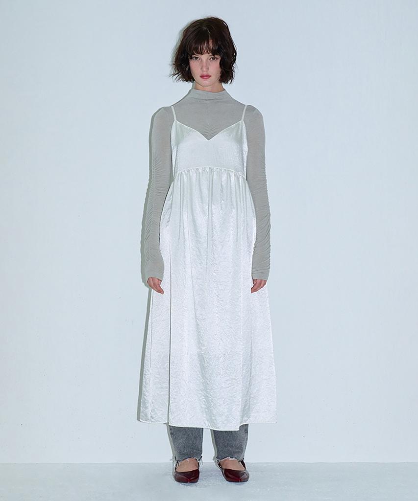 Kamino Silk Shirred Bustier Dress White