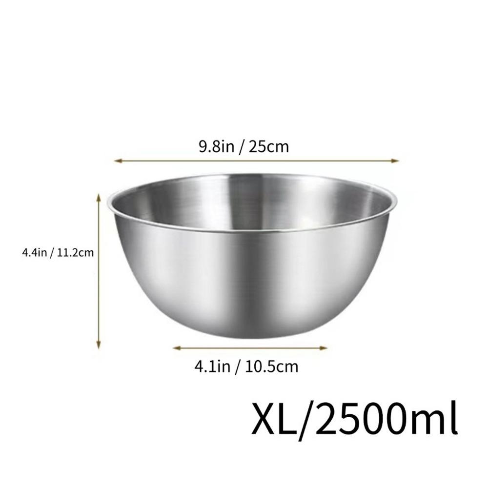 1Pcs Stainless Steel Salad Bowls 17/19/23/25/27cm Fruit Vegetable Noodle Container Egg Flour Mixing Basin with Scale