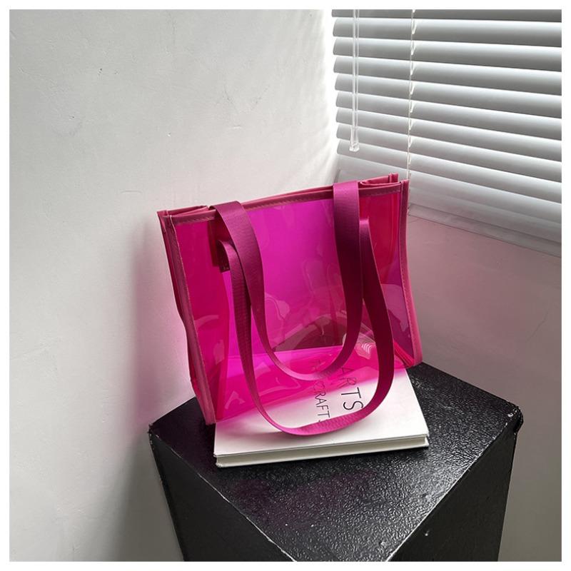 Going Out Large-capacity Transparent Bag Women's New Trendy and Versatile Fashion Shoulder Bag Tote Bag Jelly Bag