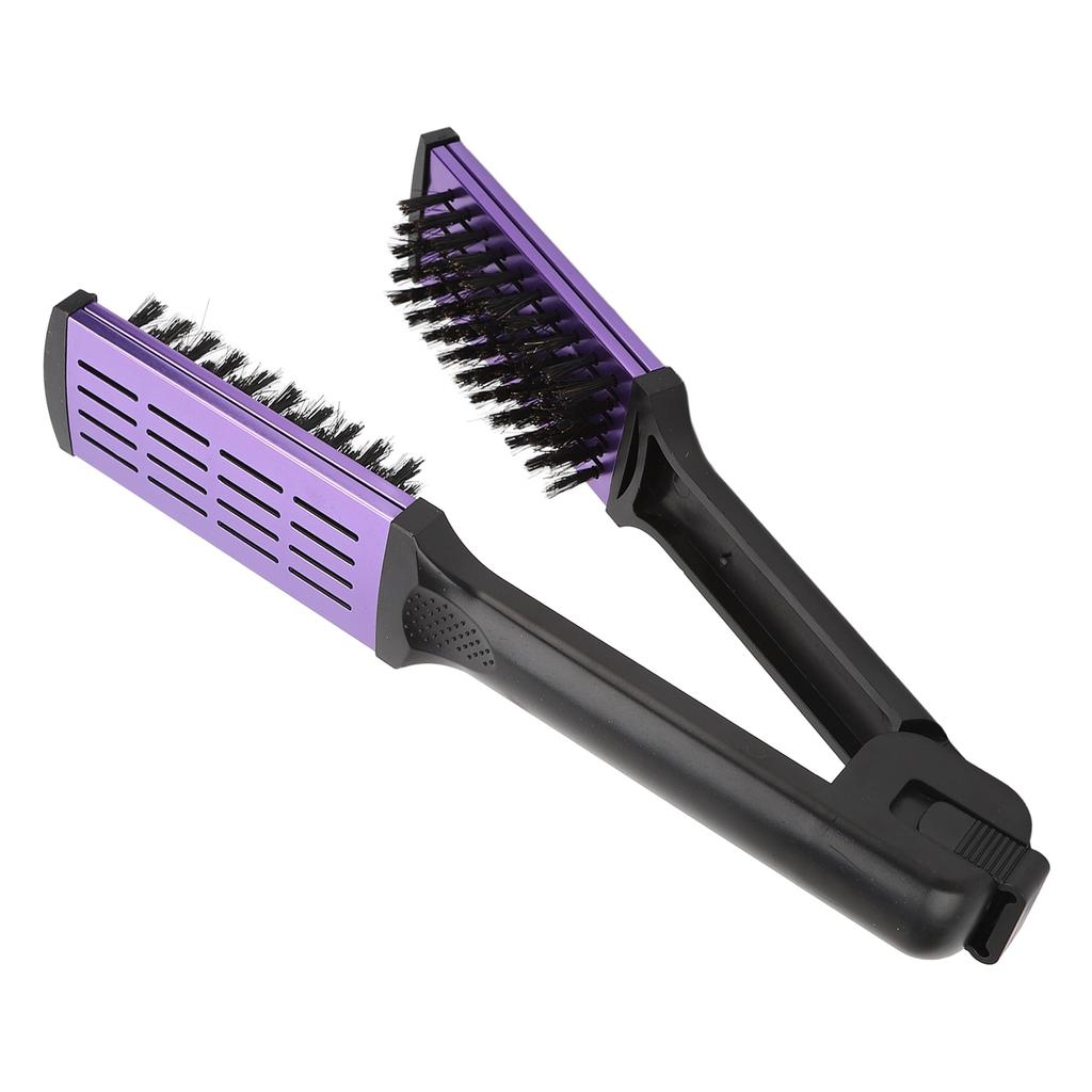 Clamp Flat Brush Double Sided Hair Straightening Artificial Bristle Splint Flat Brush
