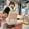 Japanese ins schoolbag for girls, junior high school students, cute contrasting color backpack, light and large-capacity student class backpack
