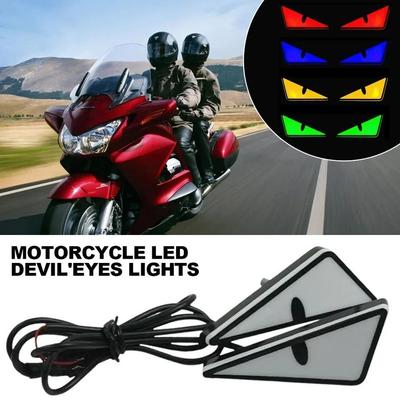 2Pcs Universal Car LED Devil Eyes Light Demon Eyes Headlight Motorcycle Turn Signal Flasher Tail Lamp Mini Auto Decoration Lights