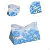 Napkin Holder with Flower Decorative Tissue Box Modern PU Leather Facial Paper