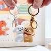Couple Bear Puppy Magnet Keychain Bag Charm Baguette Friendship